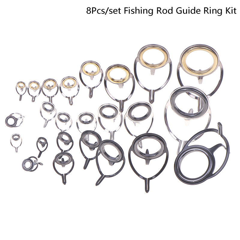 8 stuks visgerei roestvrijstal - Fishing Rod Building Kit recensie en prijs